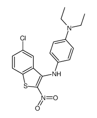 1-N-(5-chloro-2-nitro-1-benzothiophen-3-yl)-4-N,4-N-diethylbenzene-1,4-diamine结构式