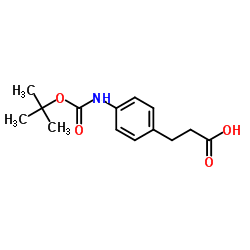 3-(N-叔丁氧羰基-4-氨基苯基)丙酸结构式