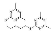 2-[5-(4,6-dimethylpyrimidin-2-yl)sulfanylpentylsulfanyl]-4,6-dimethylpyrimidine结构式