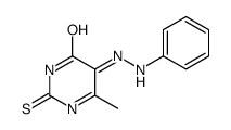 6-methyl-5-(phenylhydrazinylidene)-2-sulfanylidenepyrimidin-4-one结构式