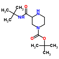 4-叔丁氧羰基-2(S)-哌嗪叔丁酰胺结构式