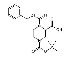 (S)-4-叔丁氧羰基-1-苄氧羰基-2-哌嗪羧酸结构式