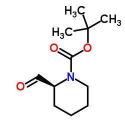 (S)-2-甲酰基-1-哌啶甲酸叔丁酯结构式