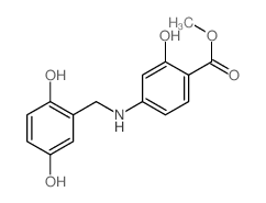 Benzoic acid,4-[[(2,5-dihydroxyphenyl)methyl]amino]-2-hydroxy-, methyl ester结构式