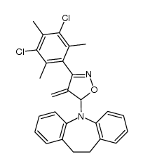 3-(3,5-dichloro-2,4,6-trimethylphenyl)-5-(10,11-dihydro-5H-dibenzo[b,f]azepin-5-yl)-4-methylene-4,5-dihydroisoxazole结构式