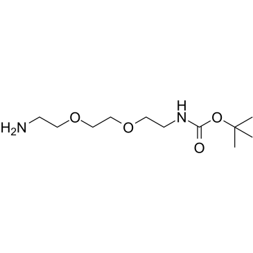 2-[2-(2-氨基乙氧基)乙氧基]乙基氨基甲酸叔丁酯 N-Boc-3,6-二氧杂-1,8-辛二胺结构式