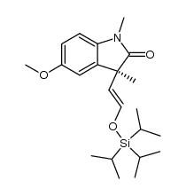 (S,E)-5-methoxy-1,3-dimethyl-3-(2-((triisopropylsilyl)oxy)vinyl)indolin-2-one结构式