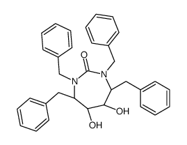 (4R,5S,6S,7R)-1,3,4,7-tetrabenzyl-5,6-dihydroxy-1,3-diazepan-2-one结构式