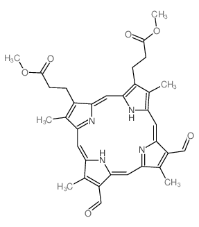 methyl 3-[8,13-diformyl-18-(3-methoxy-3-oxopropyl)-3,7,12,17-tetramethyl-22,23-dihydroporphyrin-2-yl]propanoate结构式