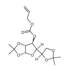 3-O-allyloxycarbonyl-1,2,5,6-di-O-isopropylidene-α-D-glucofuranose结构式