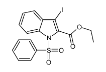 ethyl 1-(benzenesulfonyl)-3-iodoindole-2-carboxylate结构式