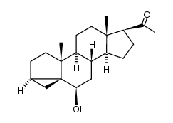 3α,5-cyclo-5α-pregnan-6β-ol-20-one结构式