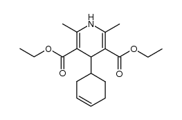4-cyclohex-3-enyl-2,6-dimethyl-1,4-dihydro-pyridine-3,5-dicarboxylic acid diethyl ester结构式