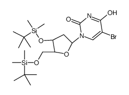 3',5'-双-O-(叔丁基二甲基甲硅烷基)-5-溴-2'-脱氧尿苷结构式