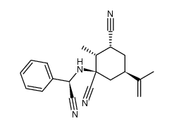 (-)-1S-[(cyano phenyl methyl)amino]-2R-methyl-5R-(1-methylethenyl)-cyclohexane-1R,3R-dicarbonitrile结构式