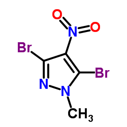3,5-Dibromo-1-methyl-4-nitro-1H-pyrazole结构式