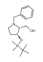 (2R,3S)-1-benzyl-3-tert-butyldimethylsilyloxy-2-hydroxymethylpyrrolidine结构式
