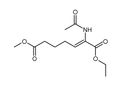 (1Z)-α-Ethyl ω-methyl 2-acetamido-2,3-didehydropimelate结构式