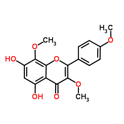 5,7-二羟基-3,4',8-三甲氧基黄酮结构式