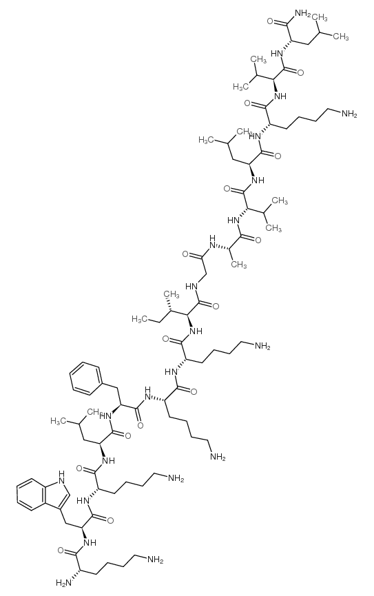 LYS-TRP-LYS-LEU-PHE-LYS-LYS-ILE-GLY-ALA-VAL-LEU-LYS-VAL-LEU-NH2结构式