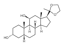 20,20-ethanediyldioxy-5β-pregnane-3α,11β-diol结构式
