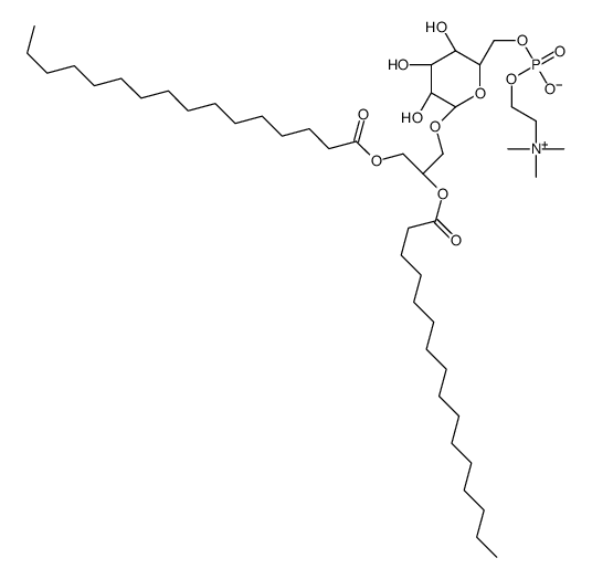 alpha-D-Glucopyranoside, 2,3-bis((1-oxohexadecyl)oxy)propyl, 6-(2-(tri methylammonio)ethyl hydrogenphosphate), inner salt, (S)-结构式