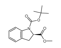 methyl (R)-N-(tert-butoxycarbonyl)indoline-2-carboxylate结构式