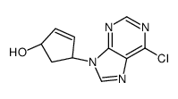(1S,4R)-4-(6-chloropurin-9-yl)cyclopent-2-en-1-ol结构式
