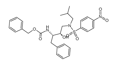 4-nitro-N-((2R(syn),3S)-3-(N-benzyloxycarbonylamino)-2-hydroxy-4-phenylbutyl)-N-isobutyl-benzenesulfonamide结构式