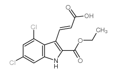 3-[(1E)-2-羧基乙烯基]-4,6-二氯-1H-吲哚-2-甲酸乙酯结构式