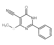 4-(METHYLTHIO)-6-OXO-2-PHENYL-1,6-DIHYDROPYRIMIDINE-5-CARBONITRILE结构式