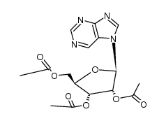 tri-O-acetyl-1-purin-7-yl-β-D-1-deoxy-ribofuranose结构式