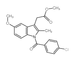 1-(4-氯苯甲酰基)-5-甲氧基-2-甲基-1H-吲哚-3-乙酸甲酯结构式