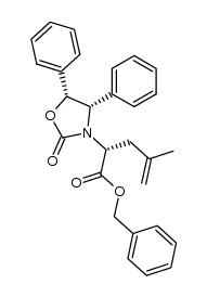 (R)-benzyl 4-methyl-2-((4S,5R)-2-oxo-4,5-diphenyloxazolidin-3-yl)pent-4-enoate结构式