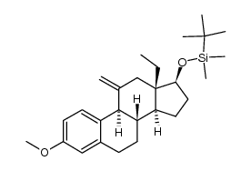 17β-(tert-butyldimethylsiloxy)-13-ethyl-11-methylene-3-methoxygona-1,3,5(10)-triene结构式