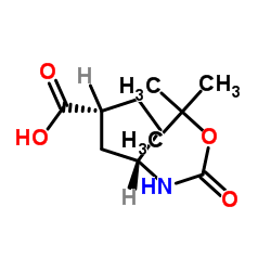 (1S,3R)-N-BOC-1-氨基环戊烷-3-羧酸结构式