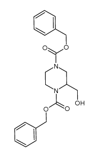 dibenzyl 2-(hydroxymethyl)piperazine-1,4-dicarboxylate结构式
