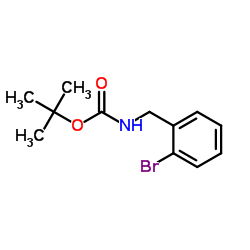 N-(叔丁氧羰基)-2-溴苄胺结构式