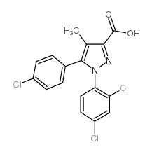 1-(2,4-二氯苯基)-5-对氯苯基-4-甲基-吡唑-3-甲酸结构式