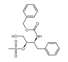 N-benzyloxycarbonyl-3(S)-amino-2(R)-methanesulfonyloxy-4-phenyl-1-butanol结构式
