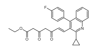 (E)-7-[2-cyclopropyl-4-(4-fluoro-phenyl)-quinolin-3-yl]-3,5-dioxo-hept-6-enoic acid ethyl ester结构式