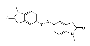 1-methyl-5-[(1-methyl-2-oxo-3H-indol-5-yl)disulfanyl]-3H-indol-2-one结构式