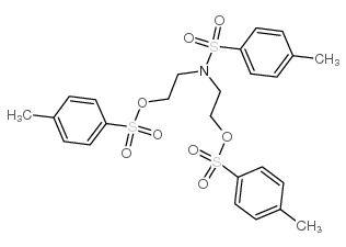 N,N-双[2-(对甲苯磺酰氧基)乙基]-对甲苯磺酰胺结构式