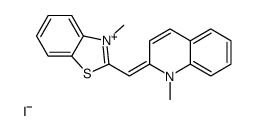 1-methyl-2-[(3-methyl-3H-benzothiazol-2-ylidene)methyl]quinolinium iodide结构式