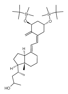(4R)-4-((1R,3aS,7aR,E)-4-((Z)-2-((3S,5R)-3,5-bis((tert-butyldimethylsilyl)oxy)-2-methylenecyclohexylidene)ethylidene)-7a-methyloctahydro-1H-inden-1-yl)pentan-2-ol结构式