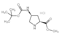4-(叔丁氧基羰基)吡咯烷-2-羧酸-(2S,4s)-甲酯结构式