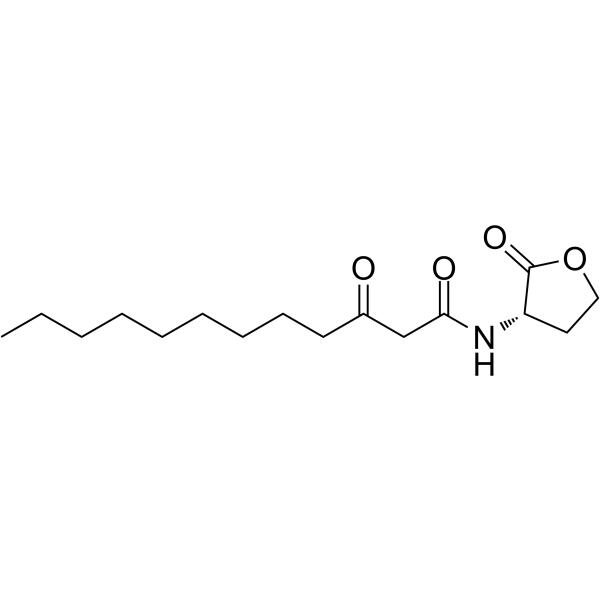 3-氧代-N-[(3S)-四氢-2-氧代-3-呋喃基]十二酰胺结构式