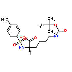N6-[叔丁氧羰基]-N2-[(4-甲基苯基)磺酰基]-L-赖氨酸结构式