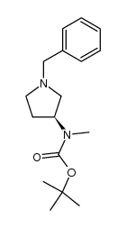 (S)-1-benzyl-3-[[N-(t-butoxycarbonyl)]-N-methylamino]pyrrolidine结构式