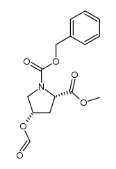 (2S,4S)-N-benzyloxycarbonyl-4-formyloxyproline methyl ester结构式